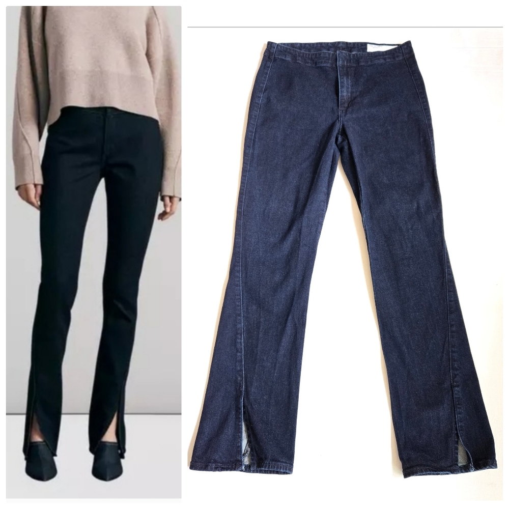 rag & bone Peyton Engineered Bootcut Jeans front slit dark wash size 30 Rinse